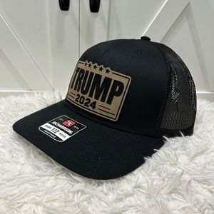 Laser Engraved TRUMP 2024 Richardson112 trucker hat.